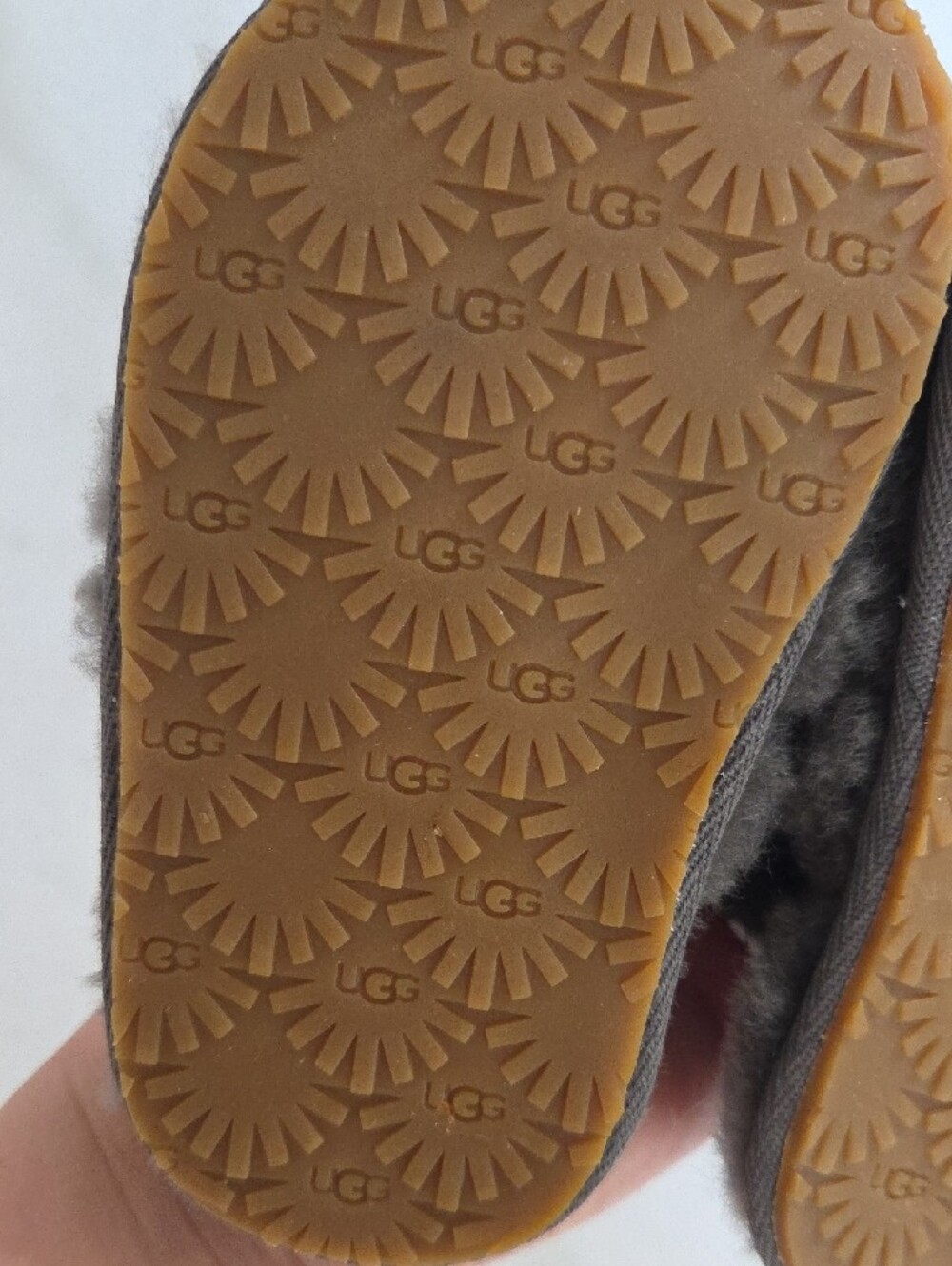UGG Gray Shearling Slide Sandals Size 6 - Picture 8 of 8